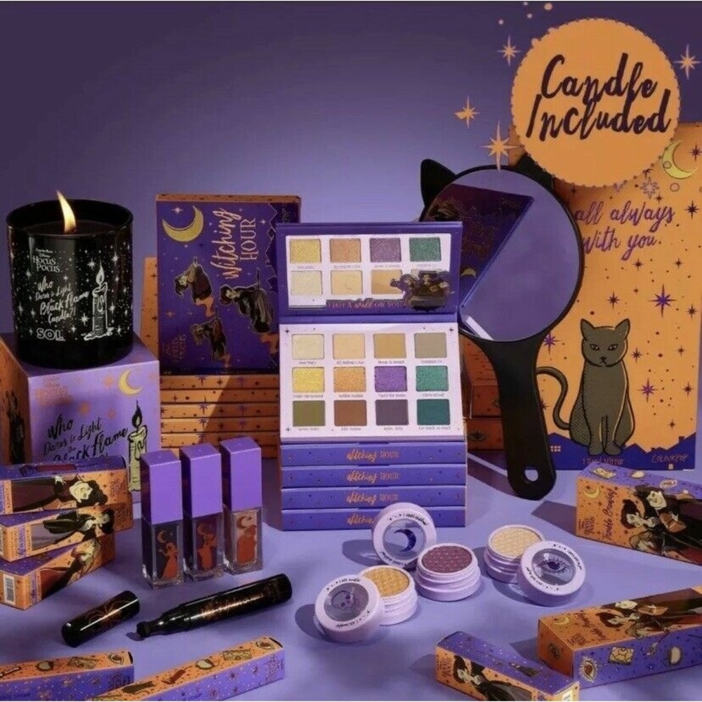 ColourPop x Disney's Hocus Pocus Coven Crew Collection With Candle In Hand.